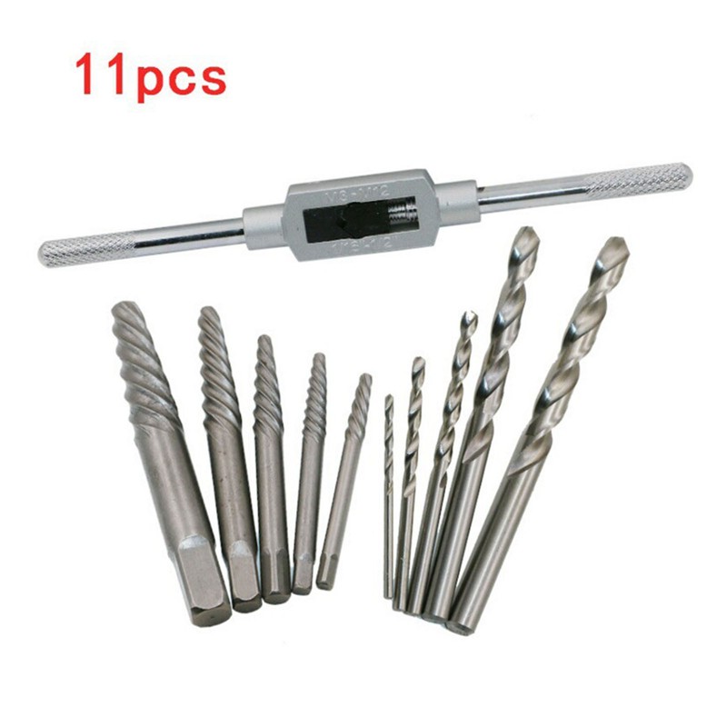 11Pcs Damaged Screw Extractor Set Broken Remover Kit Removal Tool