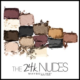 MAYBELLINE Maybelline The 24K Nudes Gold Eyeshadow Palette Makeup, 12 Pigmented Matte & Shimmer Shades, Blendable Powder, 1 Count