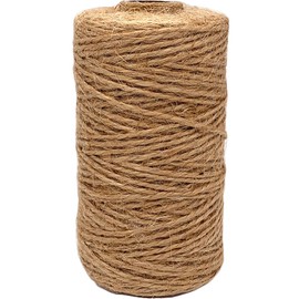 Leecogo Jute Twine 328 Feet 100m 1mm 2 Ply Natural Jute String for Arts & Crafts, Jewelry Making, DIY Projects, Gift Wrapping, Home Decor