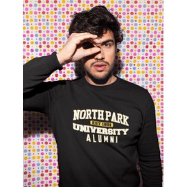 North Park University Alumni Unisex Crewneck Sweatshirt (Black, X-Large) - North Park Viking Apparel
