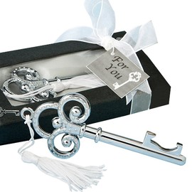 Fashion Craft Heart Collection Key Design Bottle Opener, One Size, Gray