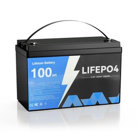 CACITY 12V 100Ah LiFePO4 Deep Cycle Battery with Low Temp Cut Off & Built-in 100Ah BMS - 1280Wh Energy for RV, Solar, Marine, Home Energy Storage, Boat, Golf Carts - 12V 100Ah Lithium Battery