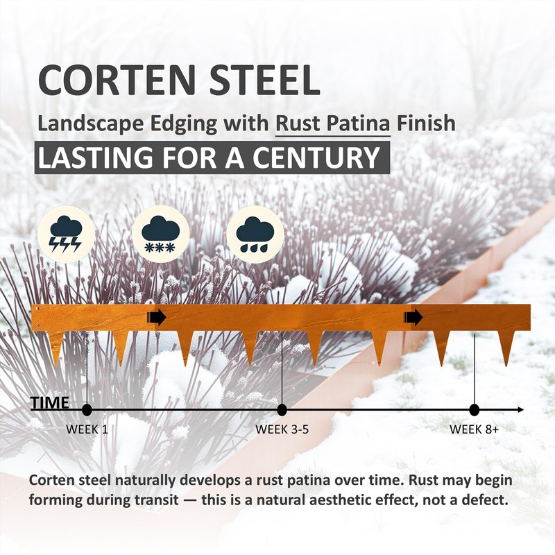 33ft. Cor-Ten Steel Landscape Edging (10-Pack) – 40" Metal Edging