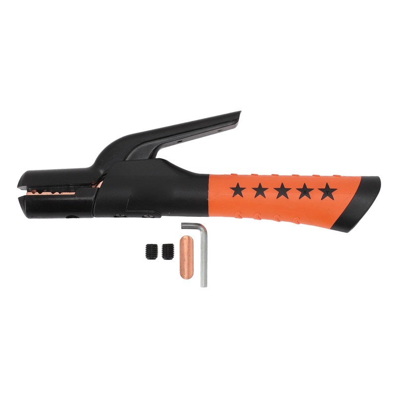 800A Welding Electrode Holder, Copper Clamp with Insulated Handle, Groove