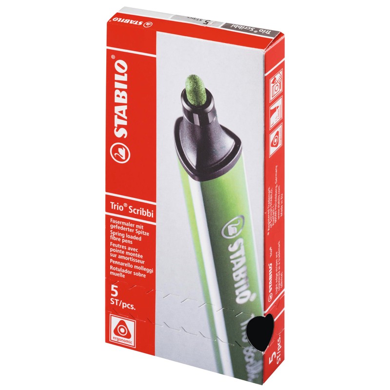 Triangular Fibre-Tip Pen - STABILO Trio Scribbi - Pack of