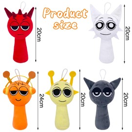 Philoctes Set of 5 Sprunki Plush, Sprunki Cuddly Toy, Sprunki Plush Toy, Sprunki Plush Toy, Sprunki Figures Doll, Sprunki Plushie Dolls, for Children and Adults