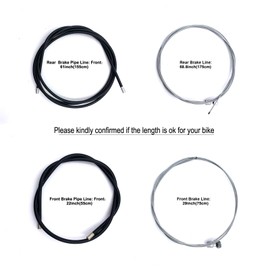 Hmseng 2 Pairs Front Rear Bike Brake Cables, Mountain Bicycle Brake Wire Set, for Road Bike and Common Bike, with 4 Cable end crimps