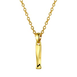 Bestyle Letter Pendant Gold Necklace Women's Stainless Steel 18 Carat Gold-Plated 45-50 cm Chains with Jewellery Box, Stainless Steel, No Gemstone