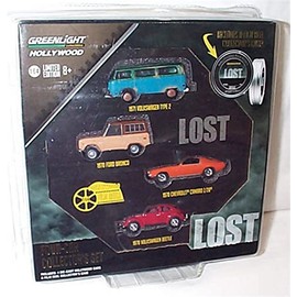 Greenlight Collectables 4 piece L0ST collectors set containing 4 classic cars 1:64 scale limited edition diecast model