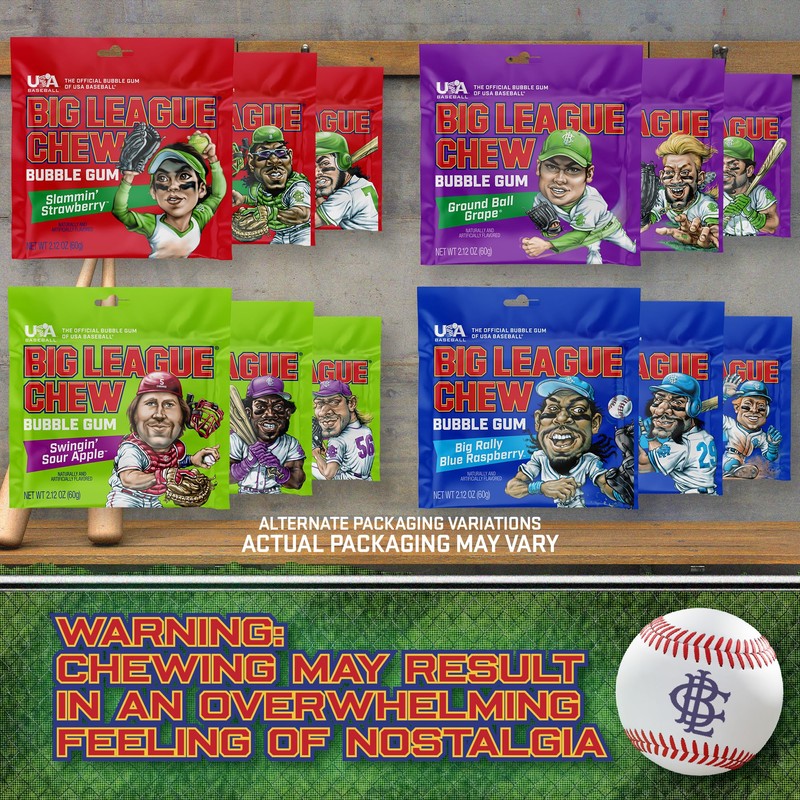 Big League Chew Bulk Baseball Gum Variety Pack - 5