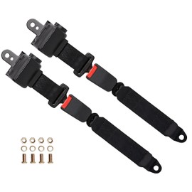 Bravokit Retractable Golf Cart Seat Belts Kit, Universal Retractable Seatbelts Fits Club Car EZGO TXT&RXV Yamaha Drive Club Car DS (Set of 2)