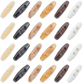 GORGECRAFT 72Pcs 6 Colors Acrylic Toggle Buttons 39mm Long 2 Holes Horn Olive Shape Sweater Coats Buttons Replacement for Jacket Clothing Sewing DIY Art Craft Projects Black White Coconut Brown