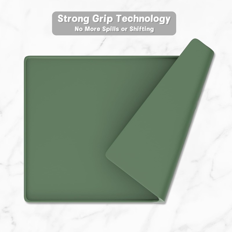 Rnivvi Silicone Coffee Mat, 12" x 19" Waterproof Raised Edge