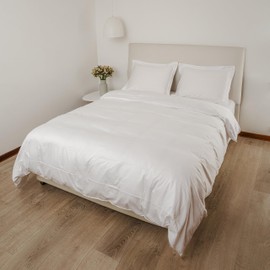 Peru Pima, Duvet Cover Set with 2 Pieces, 285 Thread Count Percale, 100% Peruvian Pima Cotton, Twin/Twin XL Size, White Color