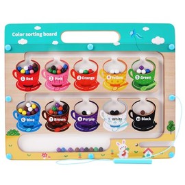 AISHUN Magnetic Color and Number Maze with White baseboards- Montessori Toys for 3 Years Old Boys Girls Wooden Magnet Board Puzzles, Fine Motor Skills Learning Toys Toddler