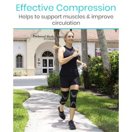 Vive Knee Sleeves (Pair) - Compression Support Sleeve Brace - Breathable, Lightweight, Comfortable - For ACL, PCL, Meniscus, Patella Pain, Weightlifting, Basketball, Running, Arthritis, Tendonitis