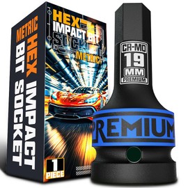 KIRXST 3/4" Impact Hex Bit Socket, H19 (19mm) Allen Key Socket, Premium CR-MO Steel, Metric 100mm Length