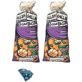 Gullah Gourmet Gumbo Gluten Free - 2/11 oz American Mart Ribbon Wining Mix - Great w/Shrimp - Chicken - Andouille - Kielbasa - Enjoy a Charleston South Carolina Mixture - feeds up to 6 w/SC Magnet