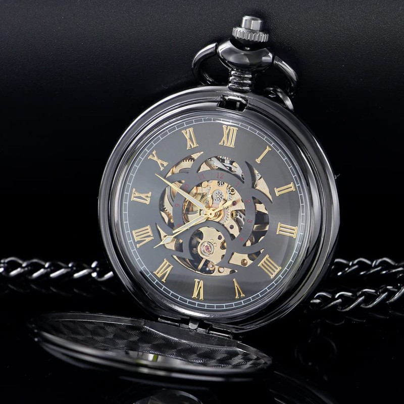Alwesam Steampunk Vintage Smooth Arabic Carved Case Design Mechanical Hand-Wind