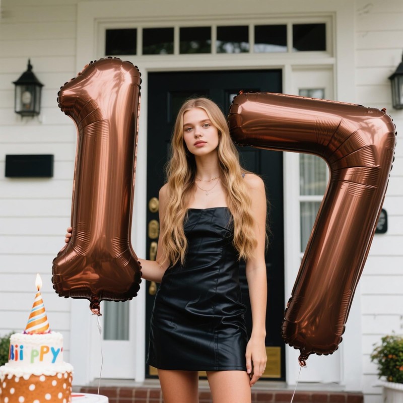 40 Inch Dark Brown Balloon Number 7 First Birthday Jumbo