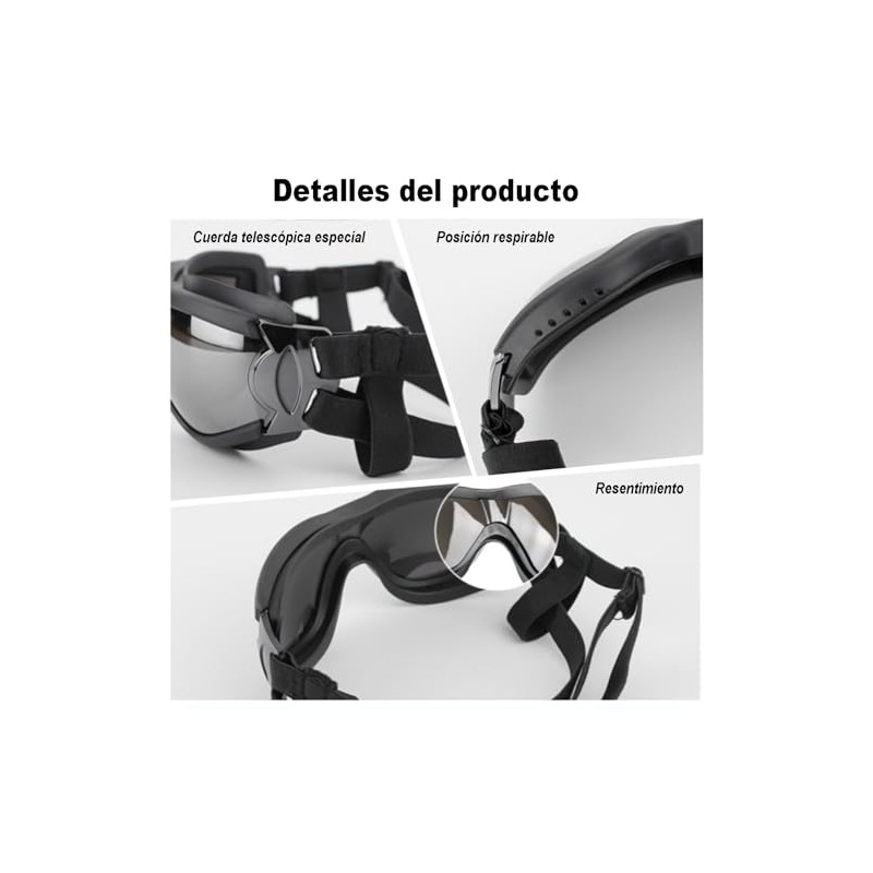 Gafas De Sol para Perros, Protección Ocular UV, Viento y