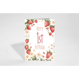 Red Door Inspirations First Birthday Greeting Card, Includes Single Card and Envelope (Berry First Birthday)