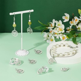 UNICRAFTALE 20Pcs Tree of Life Charms Stainless Steel Round Charms with Tree of Life Pendants with Jump Rings Metal Bracelets Charms Hollow Charms for Earring Necklace Jewelry Making