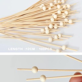 Visxcnu Pack of 100 Cocktail Sticks, Wooden Cocktail Sticks, Cocktail Picks, Cocktail Picks, Cocktail Picks for Cocktail Party, Decoration Skewers, Finger Food, Cocktail Skewers