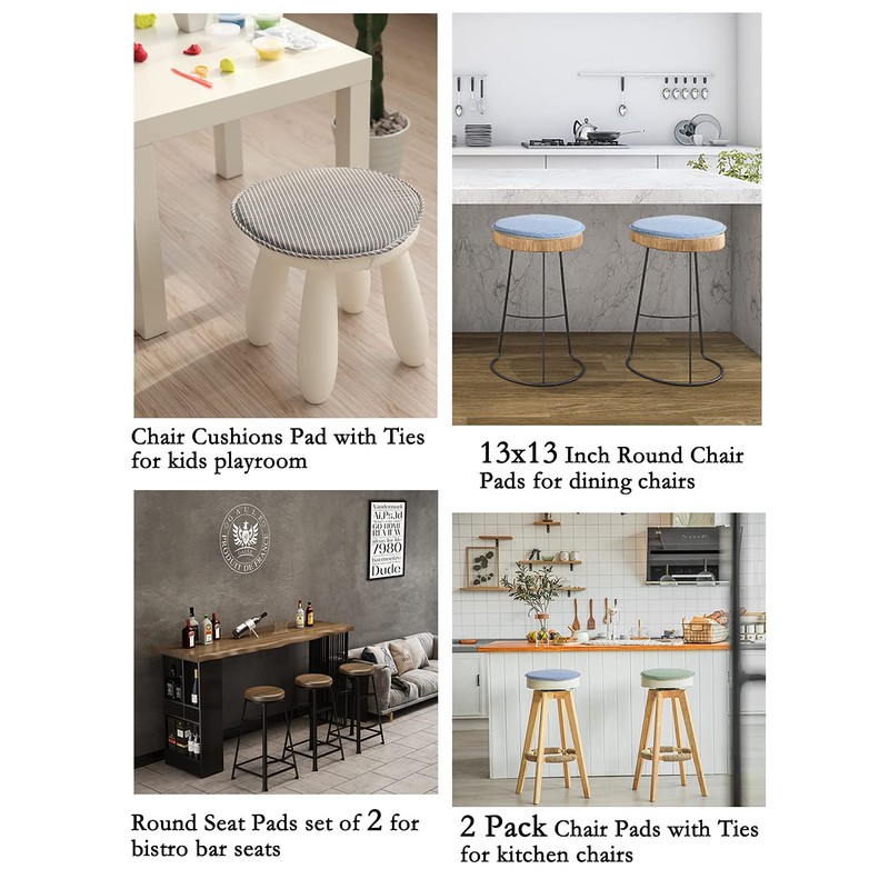 Round Stool Chair Cushions for Kitchen Dining Seat Pads with