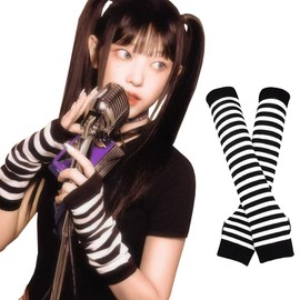 Ekieta Arm Warmer Arm Cover, Y2k, Cold Protection, Sunscreen, Wrist Warmer Cover, Stylish, Unisex, All Seasons, Mine-Type, white