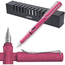 Lamy Safari Pink Fountain pen + Engraving (Broad nib)