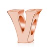 Rose Gold Letter Charms Solid Sterling Silver Initial A-Z Alphabet