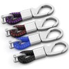 Skipper D-Clip Carabiner Keyring Imitation Leather Gift for Wife Husband