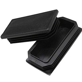 MUZIEBA 2" x 4" Rectangle Tubing End Caps, Tubing Post End Cap, Black Plastic Plugs, Chair Glide Floor Protector (50mm x 100mm, 8 Pack)
