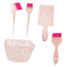 FOMIYES Hair Dye Coloring Kit with Glitter Tint Bowl Transparent Frosted Mixing Bowl Highlighting Board Brush and Comb for Salon and DIY Hair Dying Tools