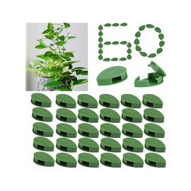 KOCNYDEY 60 Pcs Plant Climbing Wall Fixture Clips Acrylic Self-Adhesive Sticker Plant Fixer Vine Traction Invisible Holder Climbing Plant Green Leaf Vines Hook Fixing Clip Indoor Outdoor Decoration