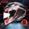 Rymic SR6 Full Face Motorcycle Helmet, Equipped with Clear &