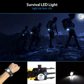 Nexfinity One - Pulsera de cuerda de supervivencia – Kit de equipo táctico de emergencia con luz LED SOS, grado 550, ajustable, multiherramientas, arranque de fuego, brújula y silbato – Juego de 2