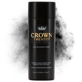 CROWN Hair Building Fibers (28g) - Instantly Cover Fine & Thinning Hair for a Thicker, Fuller Look - A Natural Keratin Concealer - 13 Shades for Men & Women - Black
