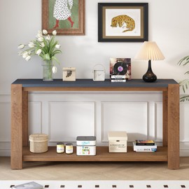 Harper & Bright Designs U_Style Distinctive Features of a Minimalist Console Table with Bottom Shelf and Four Legs, Suitable for Entryway, Hallway, Living Room, Foyer, Corridor