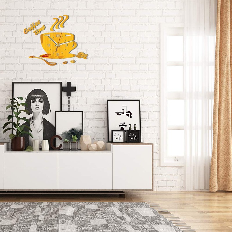 Acrylic Wall Clock, DIY Acrylic Wall Clock Modern Mute Coffee