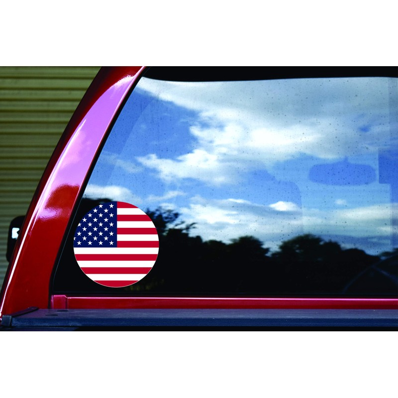 StickerTalk Circular US Flag Vinyl Sticker, 6 inches by 6