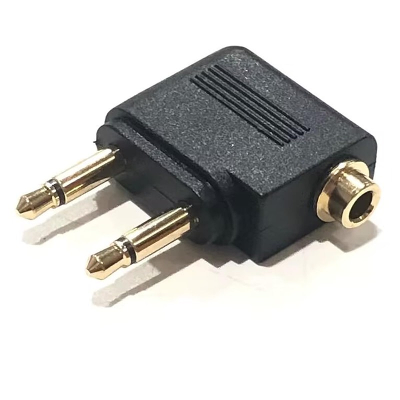 Audio Fan Airplane Earphone Jack Converter Adapter 3.5mm Dual Jack