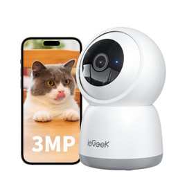 Pet Camera, 360° Automatic Periodic Viewing, 3 Million Pixels, ieGeek Monitoring Camera, Supports Up and Down Automatic Tracking, Lens Off, Two-Way Conversation, PTZ Function, 24-Hour Recording,
