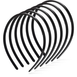 6 Pack Plastic Headband, 5 mm Wide Black Teeth Comb Headband, Comb Non-slip Hair Hoop, DIY Hair Hoop Gripper Teeth Hairband for Women and Men