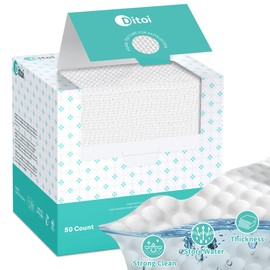 Ditoi Ditoi Face Towels, 10"12" Disposable Face Towel, Ultra Thick Face Towelettes, Soft Facial Cloths, Makeup Remover Dry Wipes, 50 Count (1Pack)