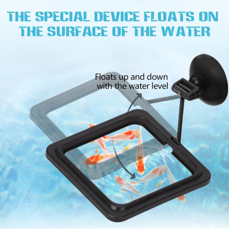Fish Feeding Ring, Fish Safe Floating Food Feeder Circle Blue,