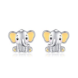 Elephant Earrings 925 Sterling Silver Cute Elephant Stud Earrings for Women animal Jewelry Gifts for Men Women