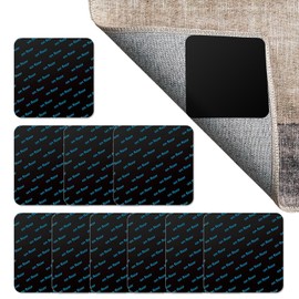 Scettar 10 Pieces Carpet Stickers for Rugs,Square Washable Carpet Grippers,Reusable Rug Gripper,Rug Stickers for Wooden Floors Laminate Floor