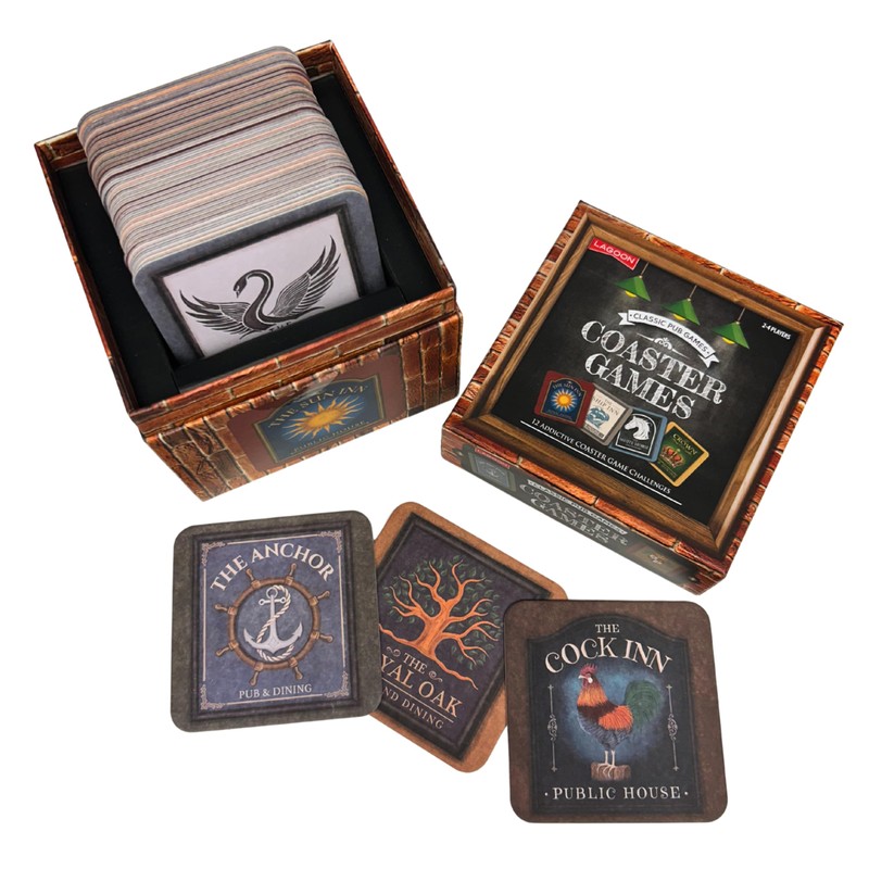 Classic Pub Coaster Games Compendium, 12 Bar Games, 40 Lagoon